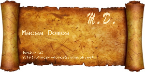 Macsa Domos névjegykártya